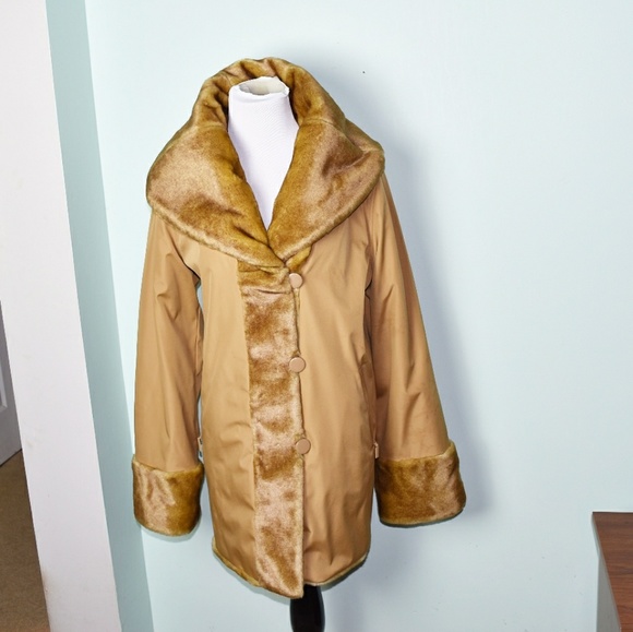 Dennis Basso Jackets & Blazers - Dennis Basso Faux Fur Tan Coat